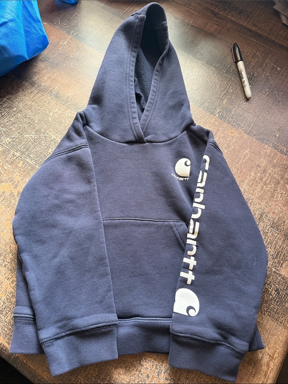 Kids Navy Hooded Sweatshirt